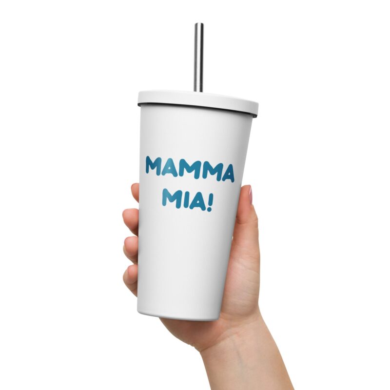 Vaso térmico con pajita "Mamma Mia!"
